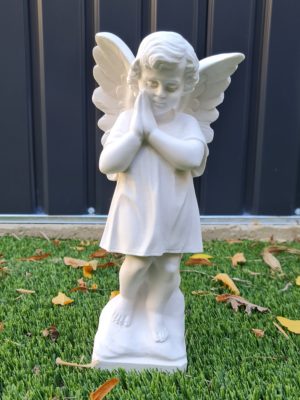 Stature ange marbre blanc pour cimetière 01